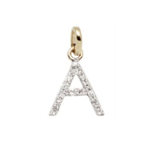 Diamond Initial Letter 14K Gold Necklace