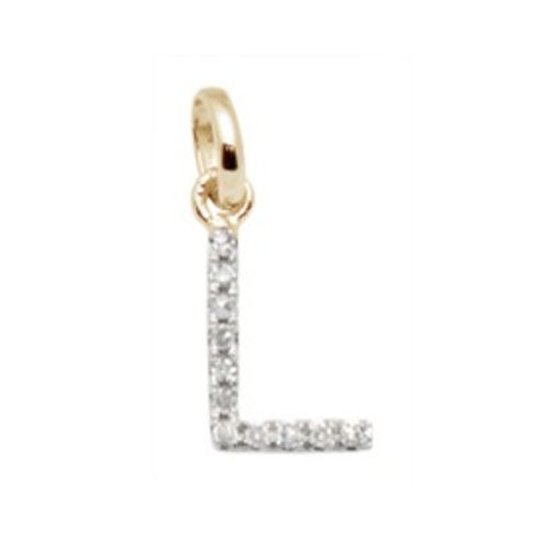 Diamond Initial Letter 14K Gold Necklace