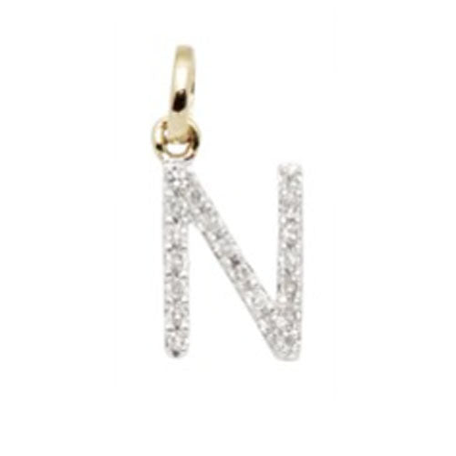 Diamond Initial Letter 14K Gold Necklace