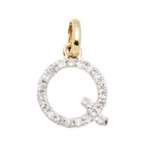 Diamond Initial Letter 14K Gold Necklace