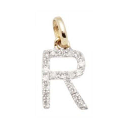 Diamond Initial Letter 14K Gold Necklace