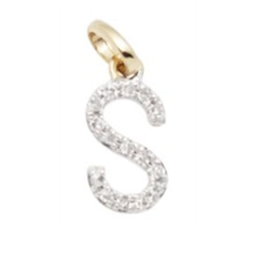 Diamond Initial Letter 14K Gold Necklace