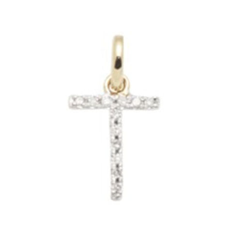Diamond Initial Letter 14K Gold Necklace
