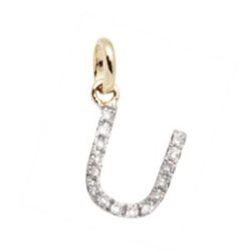 Diamond Initial Letter 14K Gold Necklace