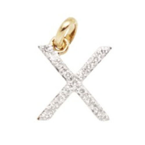 Diamond Initial Letter 14K Gold Necklace