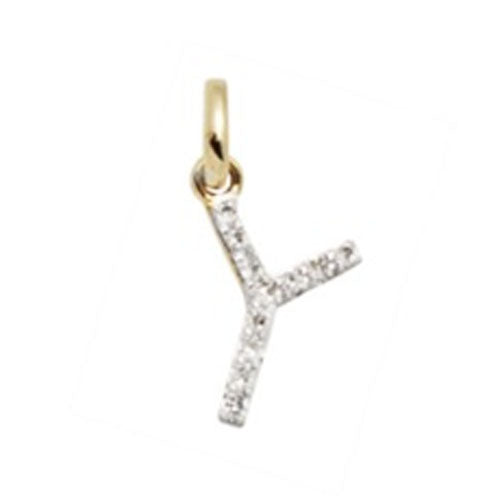 Diamond Initial Letter 14K Gold Necklace