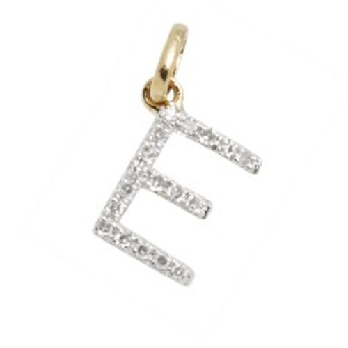 Diamond Initial Letter 14K Gold Necklace