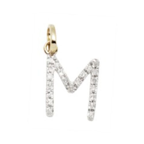 Diamond Initial Letter 14K Gold Necklace