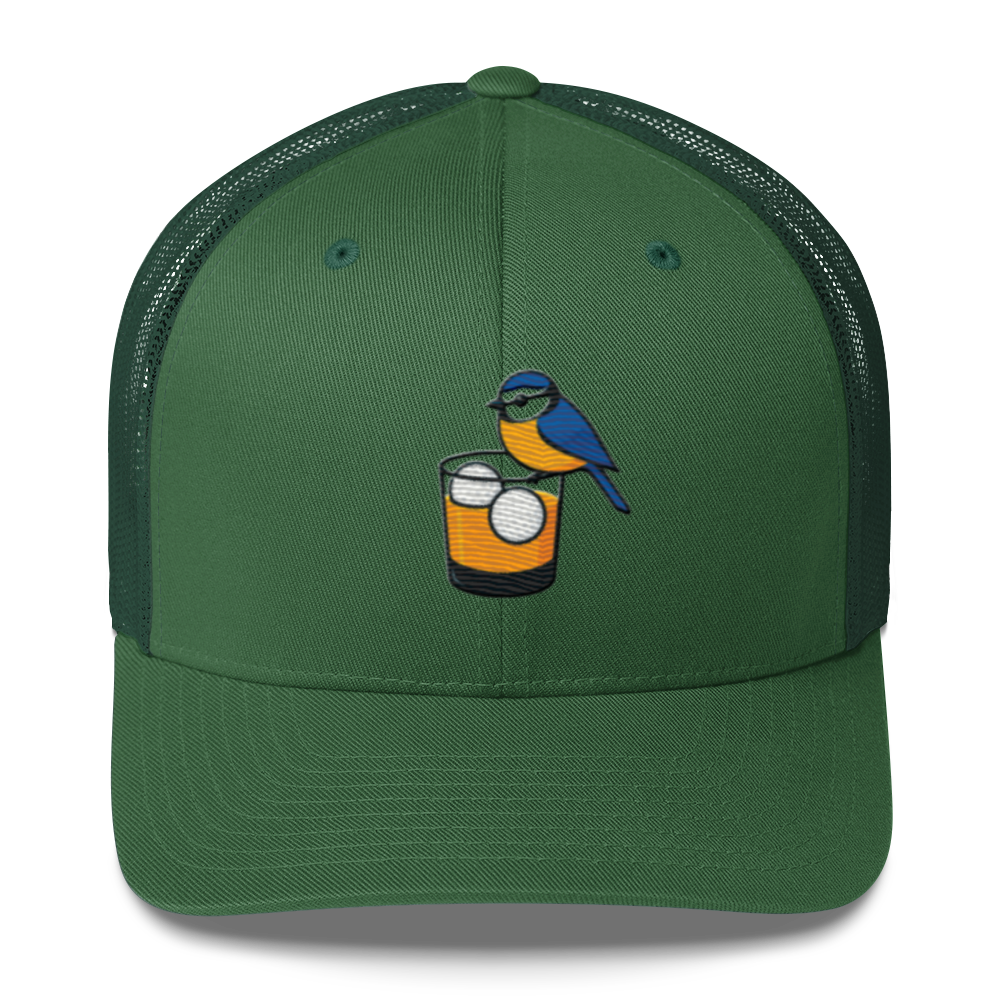 Birdie Juice Golf Hat – Trucker Cap for Golfers (Silver/Charcoal/Green)