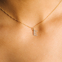 Diamond Initial Letter 14K Gold Necklace