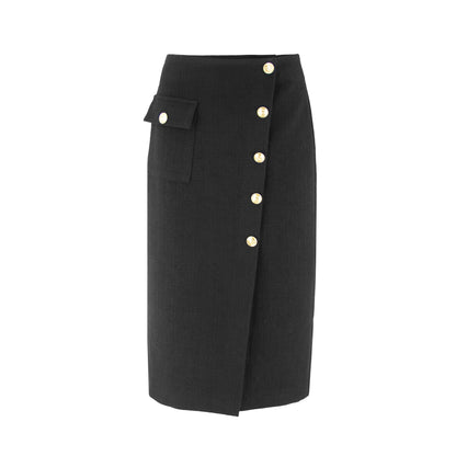 WOOL BUTTON SKIRT