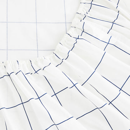 Grid Printed Cotton Percale Sheet Set