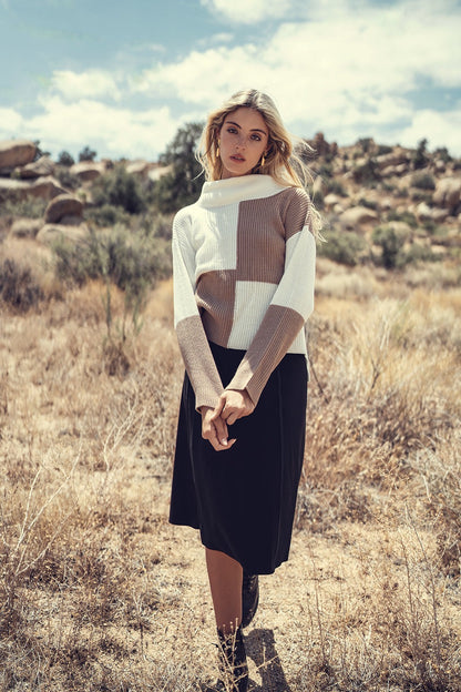 COLORBLOCK KNIT SWEATER