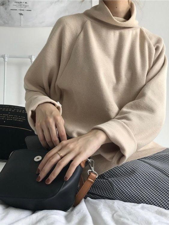 Simple Stand Collar Cotton Base Shirt