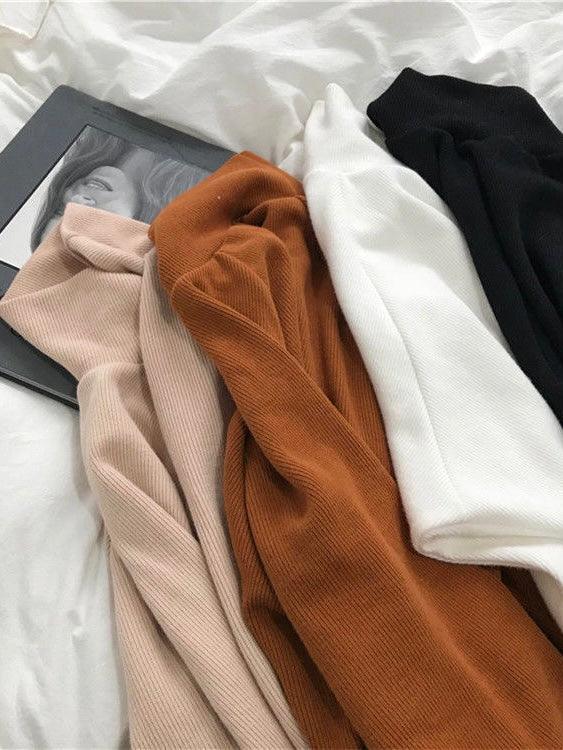 Simple Stand Collar Cotton Base Shirt