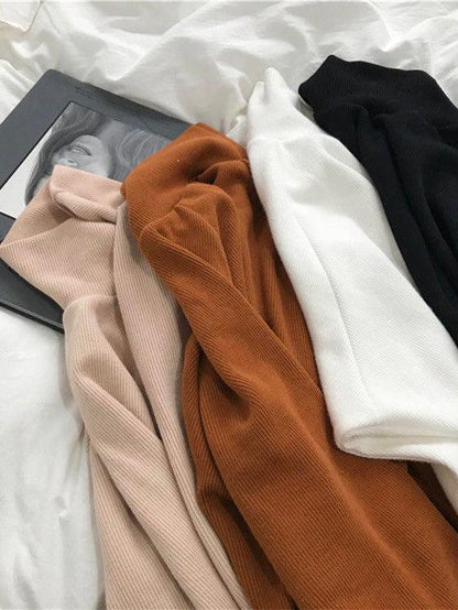 Simple Stand Collar Cotton Base Shirt