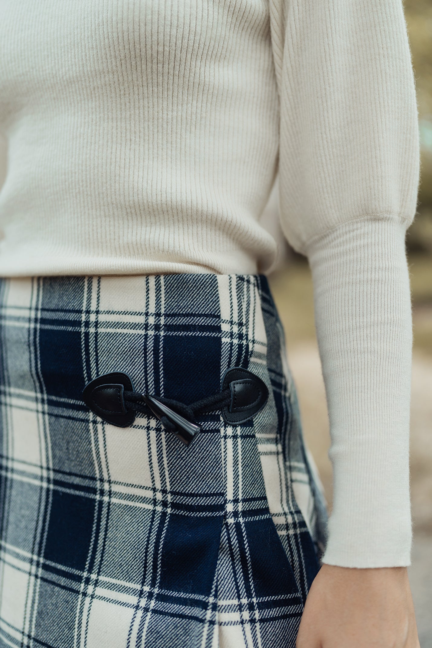 WOOL PLAID KILT SKIRT