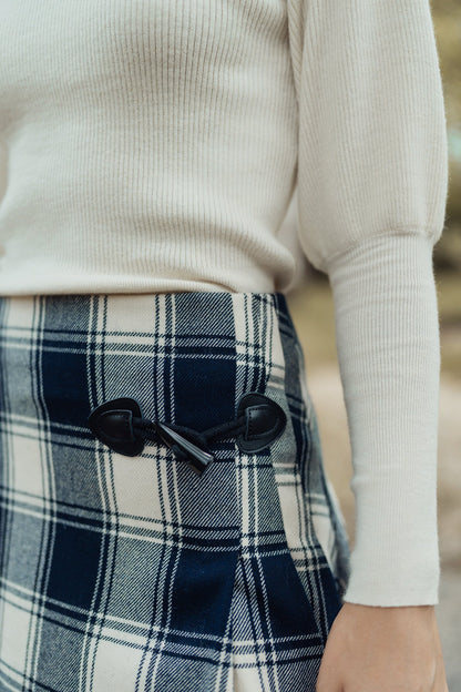 WOOL PLAID KILT SKIRT