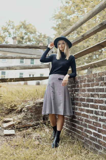 WOOL PLAID KILT SKIRT