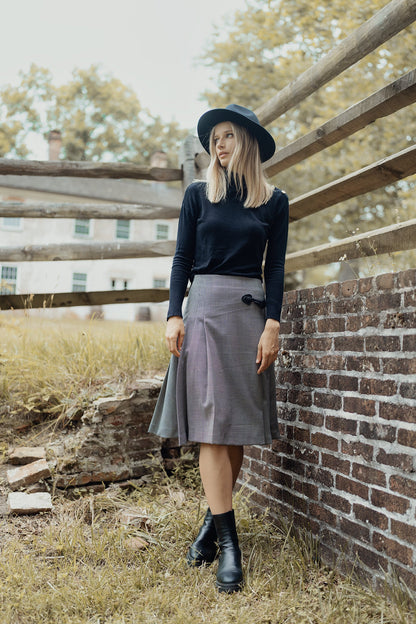 WOOL PLAID KILT SKIRT