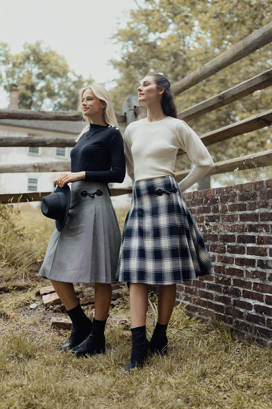 WOOL PLAID KILT SKIRT