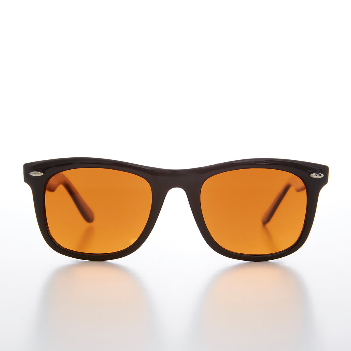 Classic Square Sunglass with Amber Lens - Aiden