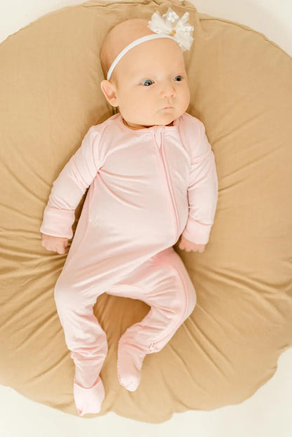 Bamboo Baby Clothes - Convertible Jumpsuit 0-3 Months - Baby Pink