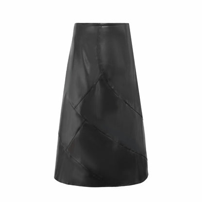 LEATHER SEAM SKIRT