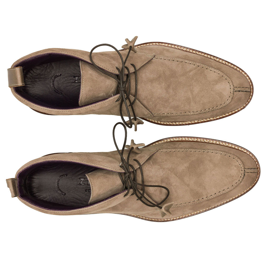 46-605-TPE CAMPO HIGH Italian Sueded Goatskin Chukka Boot, Taupe