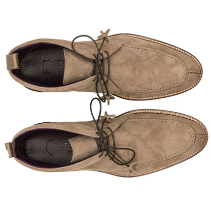 46-605-TPE CAMPO HIGH Italian Sueded Goatskin Chukka Boot, Taupe