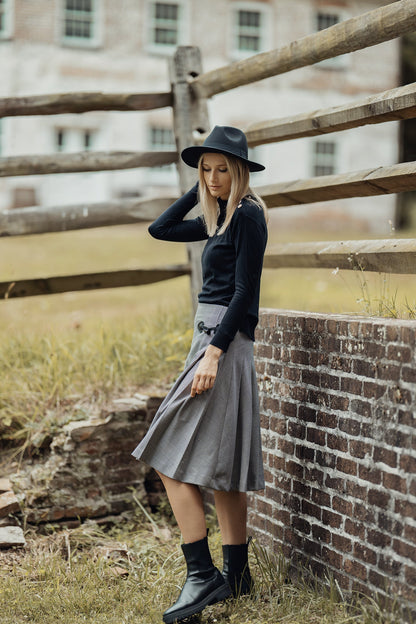 WOOL PLAID KILT SKIRT