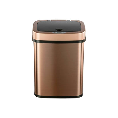 3-Gallon Motion Sensor Touchless Stainless Steel Trash Can in Copper Gold Finish