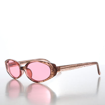 90s Oval Sunglasses with Light Tinted Lenses - Helena