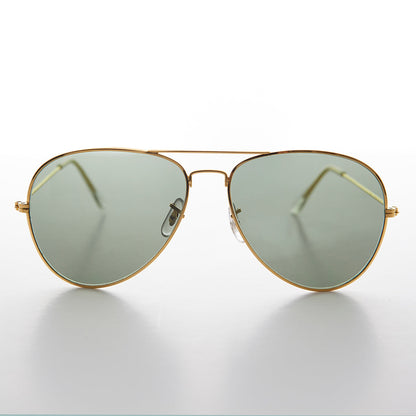 Original Vintage Metal Aviator Sunglass with Glass Lens - Hughes