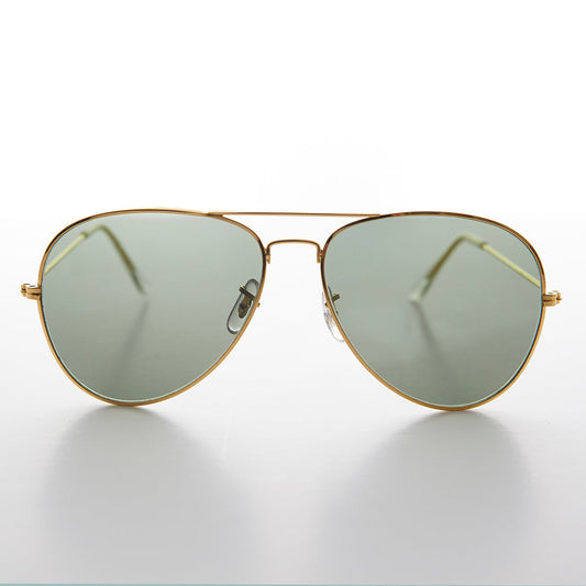 Original Vintage Metal Aviator Sunglass with Glass Lens - Hughes