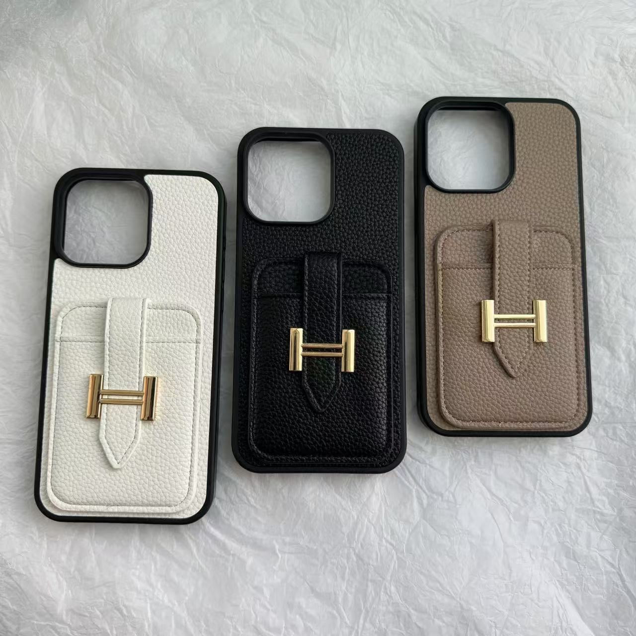 H Leather Card Back Phone Case