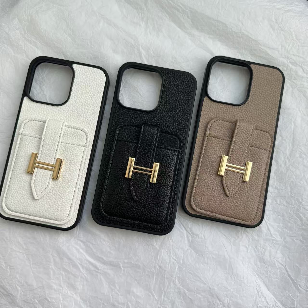 H Leather Card Back Phone Case