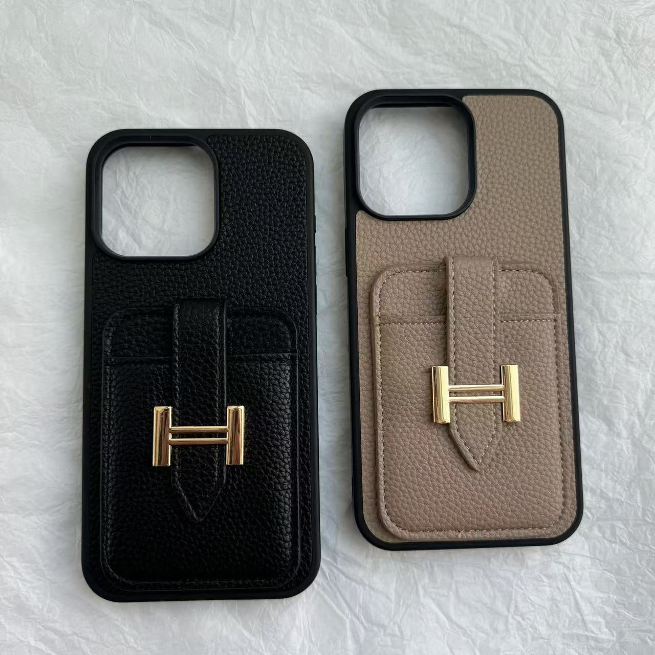 H Leather Card Back Phone Case