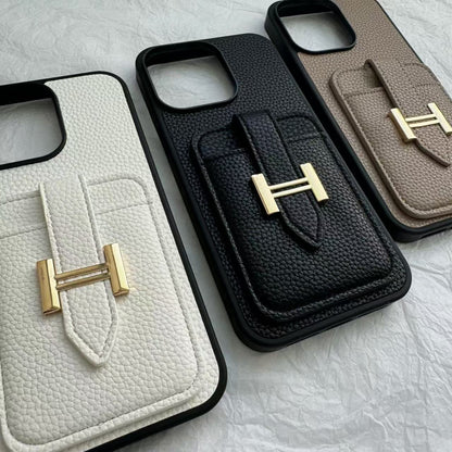 H Leather Card Back Phone Case