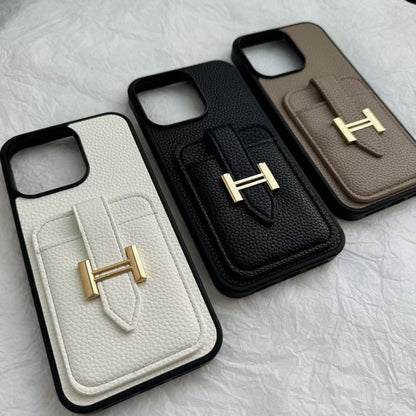 H Leather Card Back Phone Case