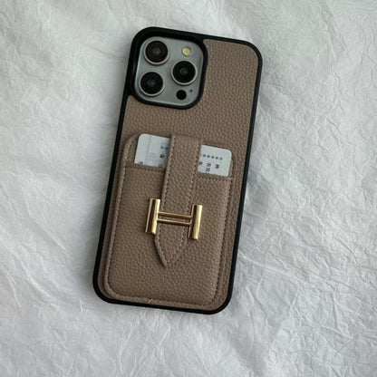 H Leather Card Back Phone Case