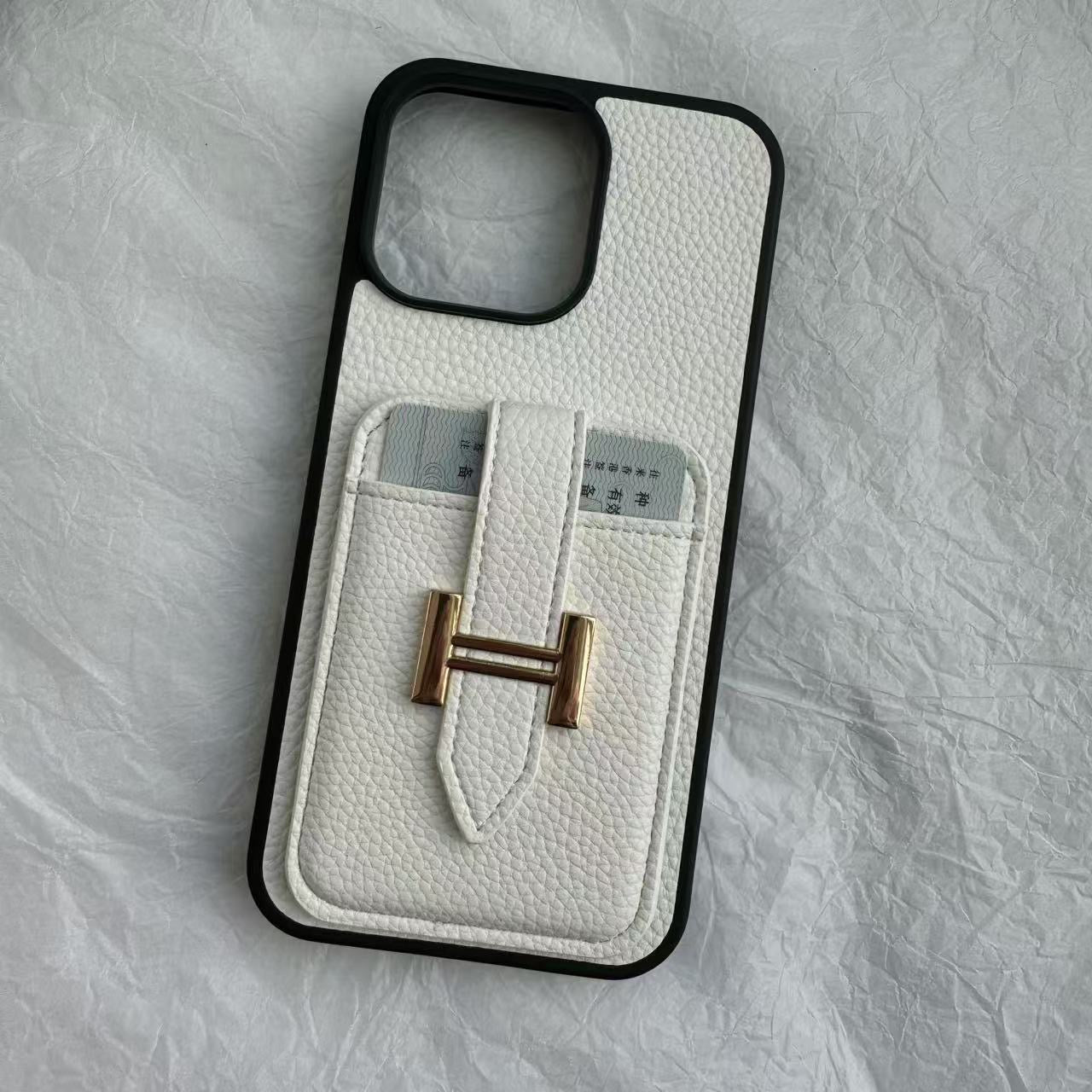 H Leather Card Back Phone Case