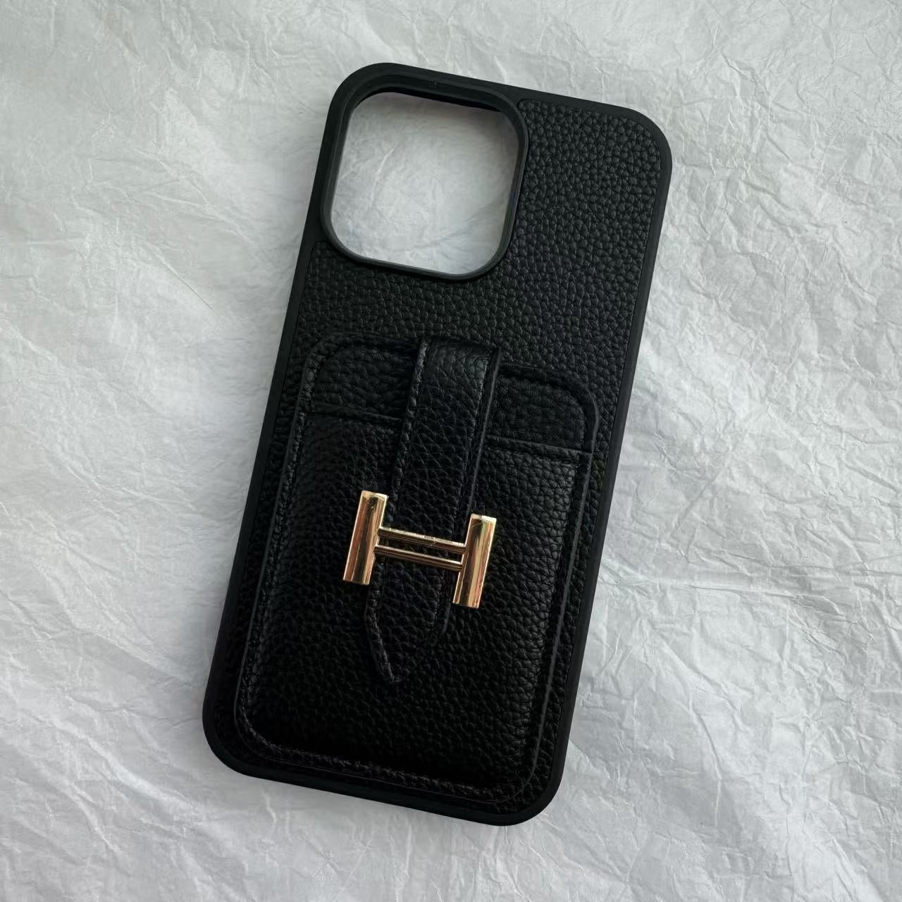 H Leather Card Back Phone Case