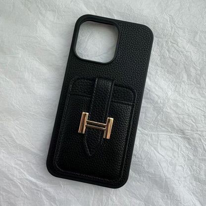 H Leather Card Back Phone Case
