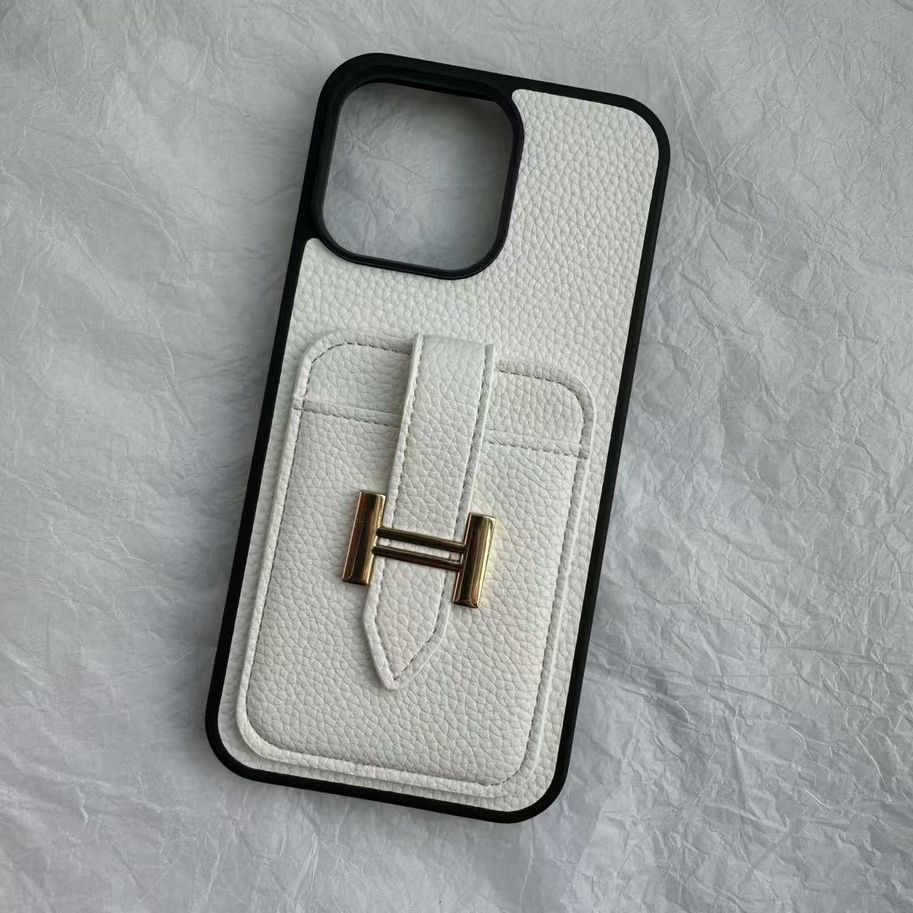 H Leather Card Back Phone Case