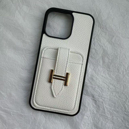 H Leather Card Back Phone Case