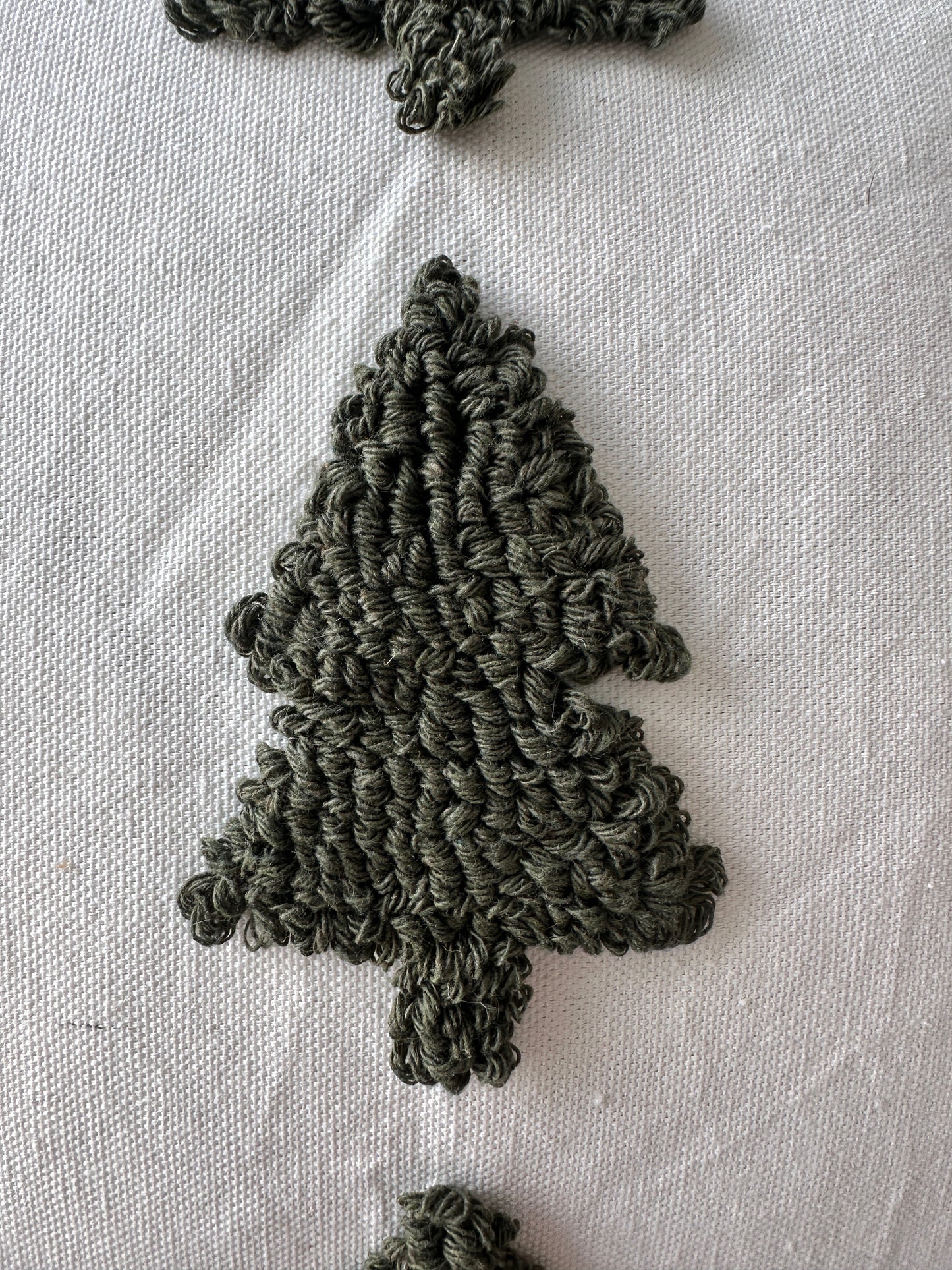 Tufted Christmas Tree Pillow Cover