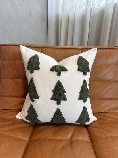 Tufted Christmas Tree Pillow Cover