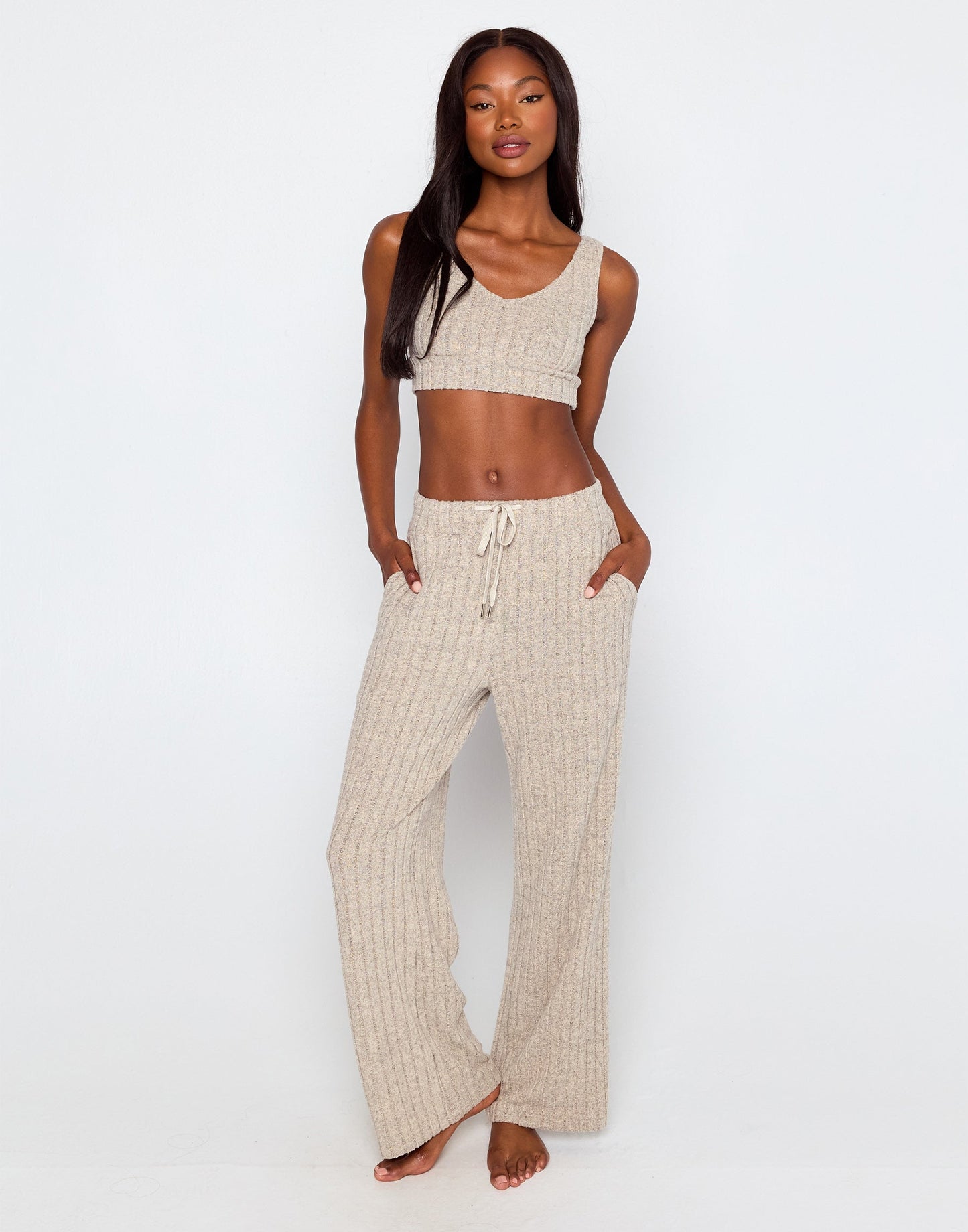 Mai Wide Leg Pant - Oatmeal
