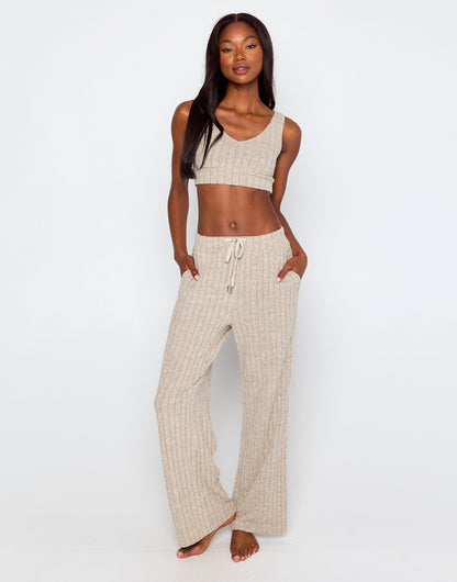 Mai Wide Leg Pant - Oatmeal